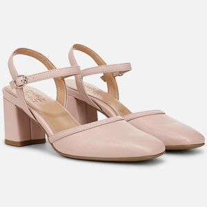 Naturalizer Wave Dress Cameo Blush Pink Faux Leather Block Heel Sandals